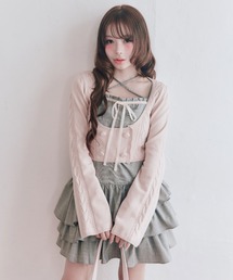 OLIVE des OLIVE（オリーブデオリーブ）の「ケーブルカーデとキャミワンピのセット（ワンピース）」