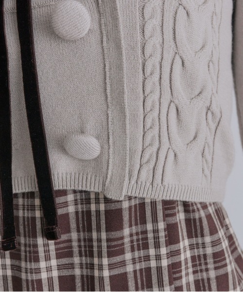 OLIVE des OLIVE(オリーブデオリーブ)の「ケーブルカーデとキャミワンピのセット(ワンピース・レディース・グレー/ブラウン/ブラック・FREE)」の14枚目の写真