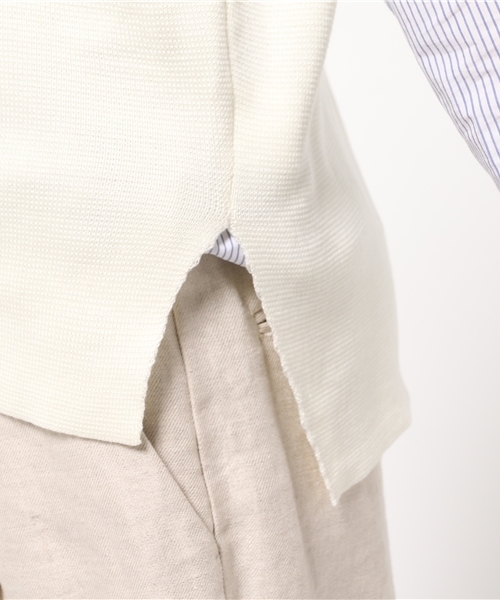 VENCEEXCHANGE（ヴァンスエクスチェンジ）の「ミラノリブ重ねVベスト（ベスト・レディース・ブラック/オフホワイト/グレー・MEDIUM）」の9枚目の写真