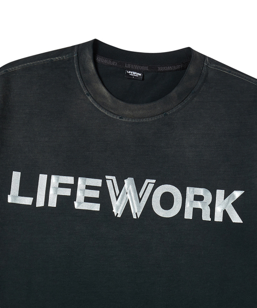 LIFE WORK(ライフワーク)の「ヴィンテージテープグラフィック半袖Tシャツ(Tシャツ/カットソー・メンズ・ブラック/アイボリー・LARGE/MEDIUM/X-LARGE)」の4枚目の写真