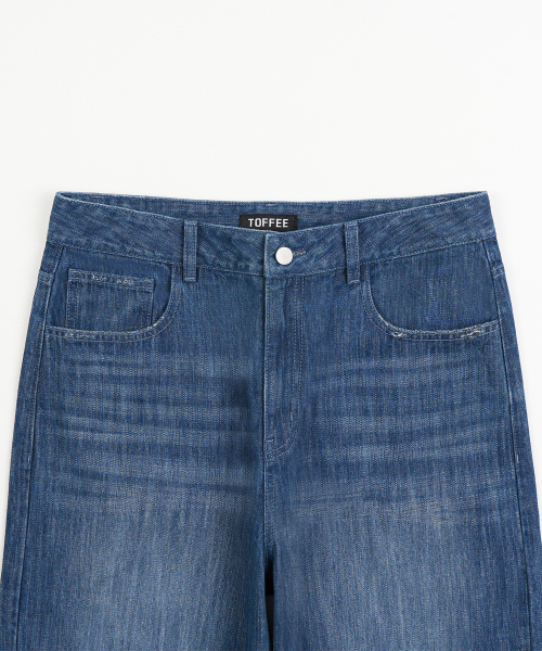 TOFFEE（トフィー）の「ヴィンテージテクスチャーストレートデニムパンツ (MEDIUM INDIGO)（デニムパンツ・メンズ・その他・SMALL/MEDIUM/LARGE/X-LARGE）」の3枚目の写真
