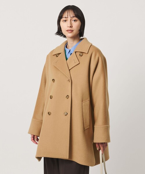 UNITED ARROWS(ユナイテッドアローズ)の「テントライン コート(ピーコート・レディース・ベージュ/ネイビー/ブラック・38/36)」の2枚目の写真