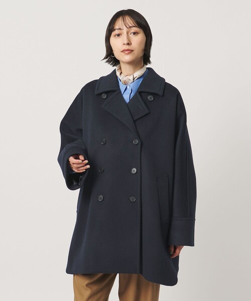 UNITED ARROWS(ユナイテッドアローズ)の「テントライン コート(ピーコート・レディース・ベージュ/ネイビー/ブラック・38/36)」の4枚目の写真