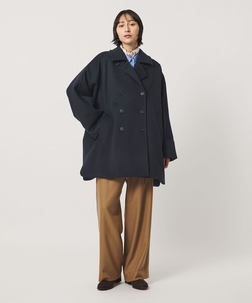 UNITED ARROWS(ユナイテッドアローズ)の「テントライン コート(ピーコート・レディース・ベージュ/ネイビー/ブラック・38/36)」の7枚目の写真