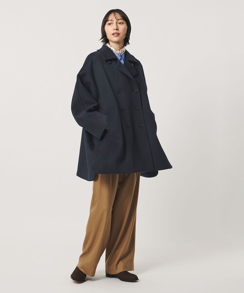 UNITED ARROWS(ユナイテッドアローズ)の「テントライン コート(ピーコート・レディース・ベージュ/ネイビー/ブラック・38/36)」の8枚目の写真