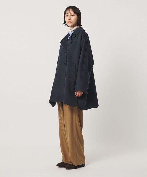 UNITED ARROWS(ユナイテッドアローズ)の「テントライン コート(ピーコート・レディース・ベージュ/ネイビー/ブラック・38/36)」の9枚目の写真