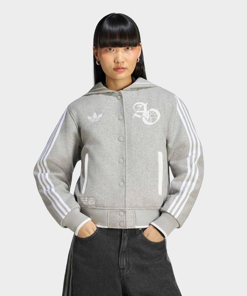 adidas(アディダス)の「チア ジャケット / アディダスオリジナルス adidas Originals(ブルゾン・レディース・グレー・SMALL/X-SMALL/LARGE/X-LARGE/XX-LARGE/MEDIUM)」の1枚目の写真