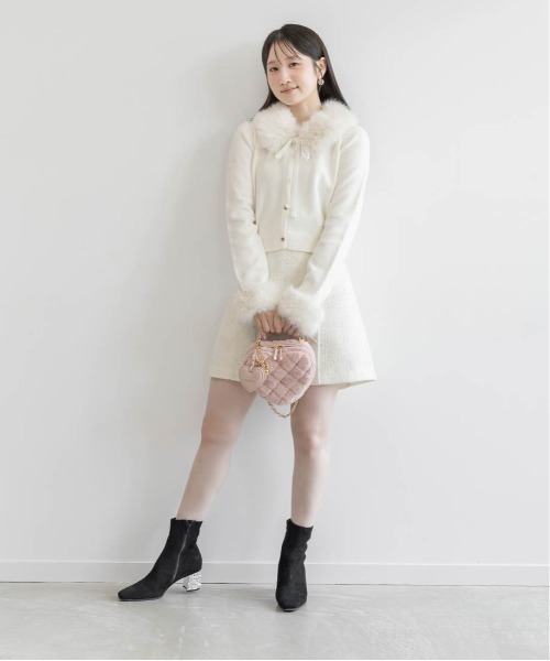 RANDA（ランダ）の「ジュエリーヒールショートブーツ（ブーツ・レディース・ベージュ/ブラック・S/M/L/LL）」の10枚目の写真