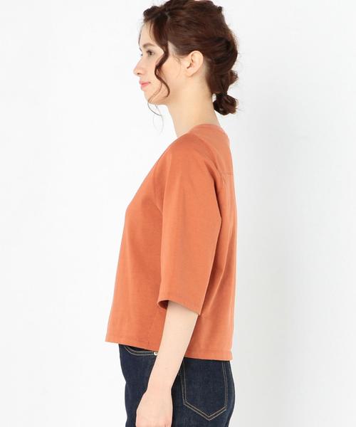 Another Edition(アナザーエディション)の「シンプルショートTシャツ/AEBC CO ショートT◆(Tシャツ/カットソー・レディース・オフホワイト/ライトグレー/オレンジ/ネイビー・FREE)」の7枚目の写真