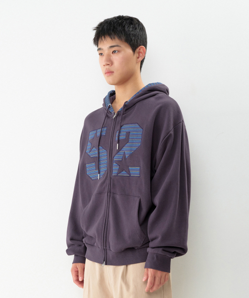 AMESWORLDWIDE(アメスワールドワイド)の「52 ストライプアップリケ フーディー ジップアップ パープル(パーカー・レディース・その他・SMALL/MEDIUM/LARGE)」の11枚目の写真