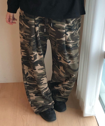 HAVISM（ヘビズム）の「ワイドベルトスウェットパンツ（カモベージュ）（スウェットパンツ）」