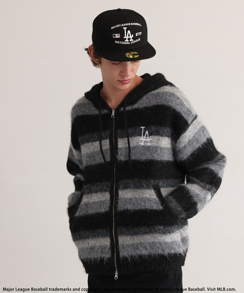 BACK TO THE FIELD(バック トゥー ザ フィールド)の「【MLB】Knit Zip Hoodie(ニット/セーター・メンズ・ブラック/パープル/イエロー・LARGE/MEDIUM)」の2枚目の写真