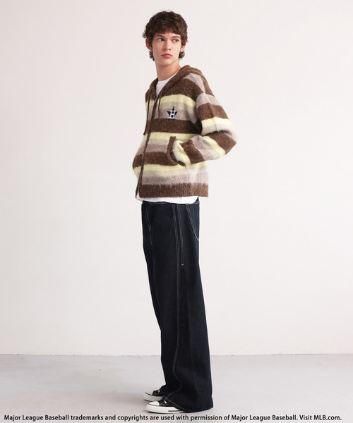 BACK TO THE FIELD(バック トゥー ザ フィールド)の「【MLB】Knit Zip Hoodie(ニット/セーター・メンズ・ブラック/パープル/イエロー・LARGE/MEDIUM)」の4枚目の写真