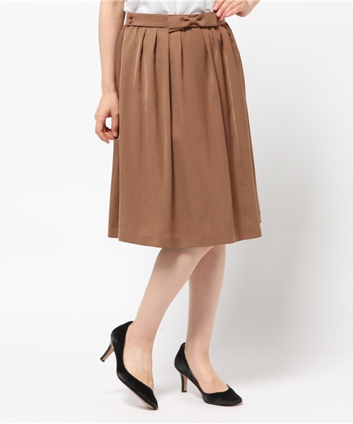 PROPORTION BODY DRESSING（プロポーションボディドレッシング）の「Ｒ／Ｃダブルカルゼスカート（スカート・レディース・ブラック/ベージュ系その他/ボルドー・3/2）」の2枚目の写真