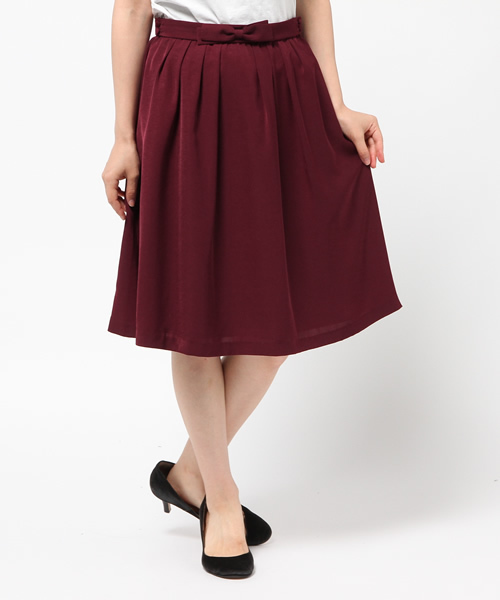PROPORTION BODY DRESSING（プロポーションボディドレッシング）の「Ｒ／Ｃダブルカルゼスカート（スカート・レディース・ブラック/ベージュ系その他/ボルドー・3/2）」の3枚目の写真