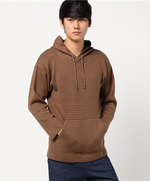 FREDY&GLOSTER（フレディアンドグロスター）の「ミラノリブボーダーパーカー（ニット/セーター・メンズ・グレー/ブラウン・M/L）」の11枚目の写真