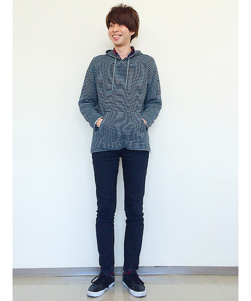 FREDY&GLOSTER（フレディアンドグロスター）の「ミラノリブボーダーパーカー（ニット/セーター・メンズ・グレー/ブラウン・M/L）」の13枚目の写真