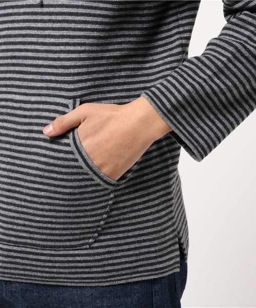 FREDY&GLOSTER（フレディアンドグロスター）の「ミラノリブボーダーパーカー（ニット/セーター・メンズ・グレー/ブラウン・M/L）」の7枚目の写真