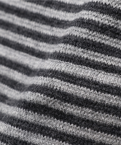 FREDY&GLOSTER（フレディアンドグロスター）の「ミラノリブボーダーパーカー（ニット/セーター・メンズ・グレー/ブラウン・M/L）」の9枚目の写真