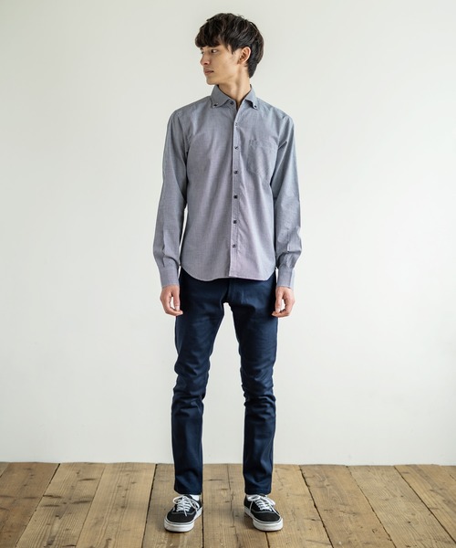 Rocky Monroe（ロッキーモンロー）の「国産長袖ボタンダウンギンガムチェックシャツ（シャツ/ブラウス・メンズ・ネイビー/ブルー系その他/レッド/レッド系その他/ブルー/ブラック系その他/ブラック/ブルー系その他2/ブラック系その他2/ブルー系その他3/ブルー系その他4/レッド系その他2・L/M/LL）」の15枚目の写真