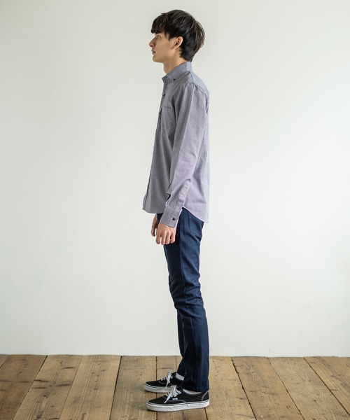 Rocky Monroe（ロッキーモンロー）の「国産長袖ボタンダウンギンガムチェックシャツ（シャツ/ブラウス・メンズ・ネイビー/ブルー系その他/レッド/レッド系その他/ブルー/ブラック系その他/ブラック/ブルー系その他2/ブラック系その他2/ブルー系その他3/ブルー系その他4/レッド系その他2・L/M/LL）」の14枚目の写真