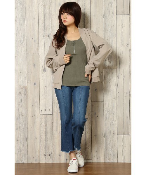 VENCEEXCHANGE(ヴァンスエクスチェンジ)の「サークルファスナージップタンクトップ(タンクトップ・レディース・オフホワイト/ブラック/オリーブ・MEDIUM)」の22枚目の写真