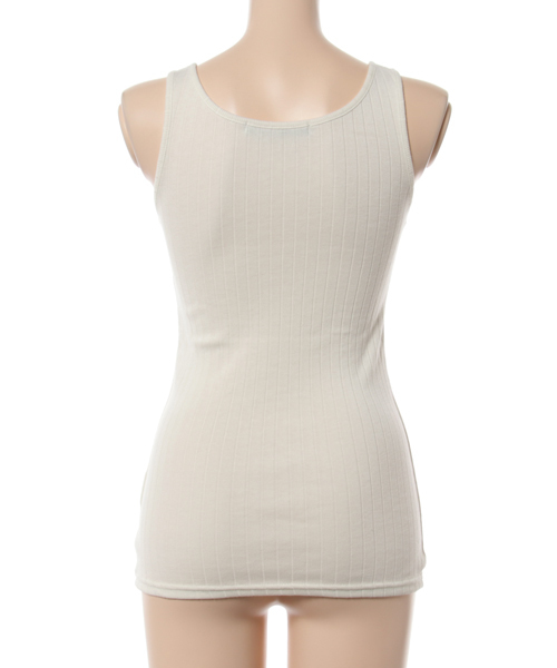 VENCEEXCHANGE(ヴァンスエクスチェンジ)の「サークルファスナージップタンクトップ(タンクトップ・レディース・オフホワイト/ブラック/オリーブ・MEDIUM)」の4枚目の写真