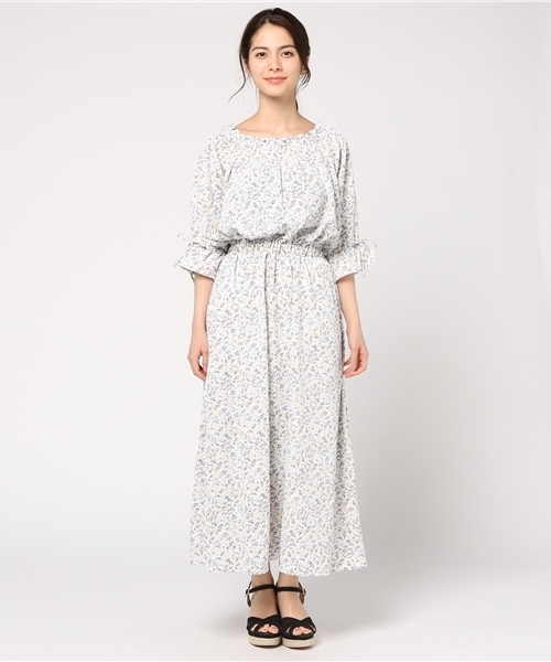 Honeys（ハニーズ）の「袖リボン＆キャンディスリーブ オフショルワンピース（ワンピース・レディース・ブラック系その他/ホワイト系その他2/ホワイト系その他・L/M）」の4枚目の写真