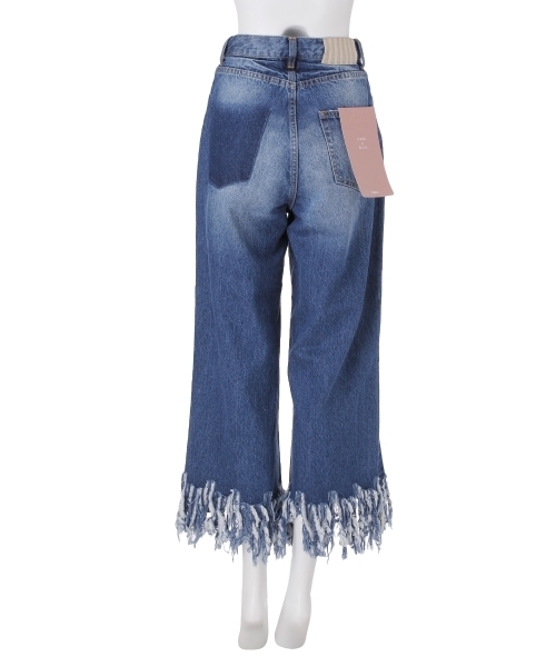 MURUA（ムルーア）の「ロングフリンジルーズＤＥＮＩＭ（デニムパンツ・レディース・ホワイト/ブルー・1/2）」の10枚目の写真