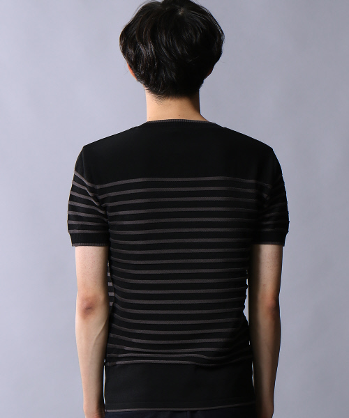 5351 POUR LES HOMMES(ゴーサンゴーイチプールオム)の「スレッドボーダーTシャツ(Tシャツ/カットソー・メンズ・ブラック/ホワイト×ブラック・46/48/44)」の9枚目の写真