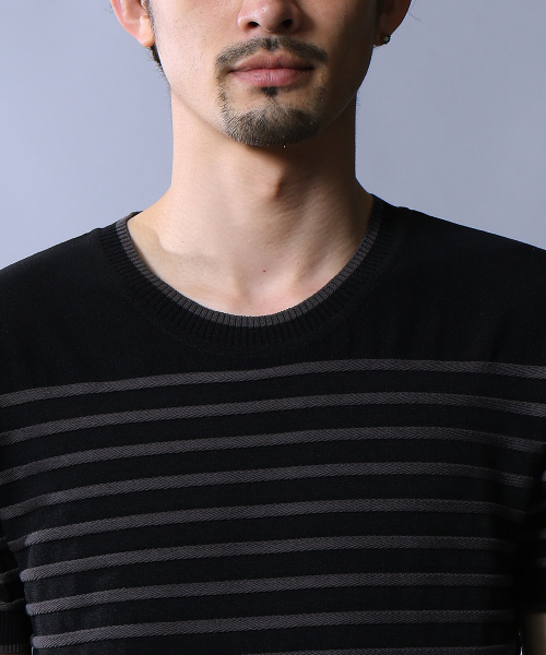 5351 POUR LES HOMMES(ゴーサンゴーイチプールオム)の「スレッドボーダーTシャツ(Tシャツ/カットソー・メンズ・ブラック/ホワイト×ブラック・46/48/44)」の8枚目の写真