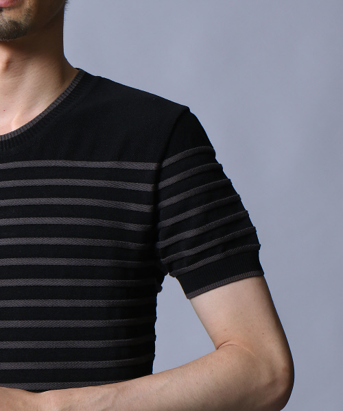 5351 POUR LES HOMMES(ゴーサンゴーイチプールオム)の「スレッドボーダーTシャツ(Tシャツ/カットソー・メンズ・ブラック/ホワイト×ブラック・46/48/44)」の10枚目の写真