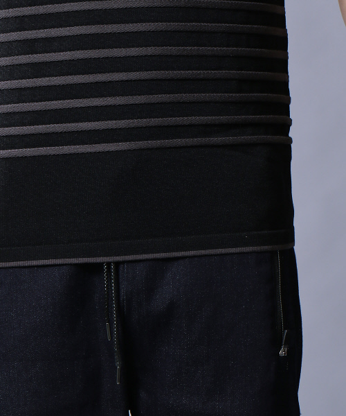 5351 POUR LES HOMMES(ゴーサンゴーイチプールオム)の「スレッドボーダーTシャツ(Tシャツ/カットソー・メンズ・ブラック/ホワイト×ブラック・46/48/44)」の11枚目の写真