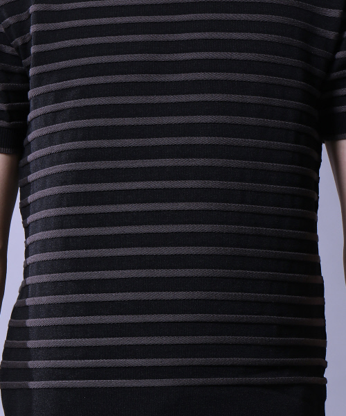 5351 POUR LES HOMMES(ゴーサンゴーイチプールオム)の「スレッドボーダーTシャツ(Tシャツ/カットソー・メンズ・ブラック/ホワイト×ブラック・46/48/44)」の12枚目の写真