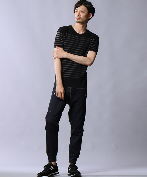 5351 POUR LES HOMMES(ゴーサンゴーイチプールオム)の「スレッドボーダーTシャツ(Tシャツ/カットソー・メンズ・ブラック/ホワイト×ブラック・46/48/44)」の13枚目の写真