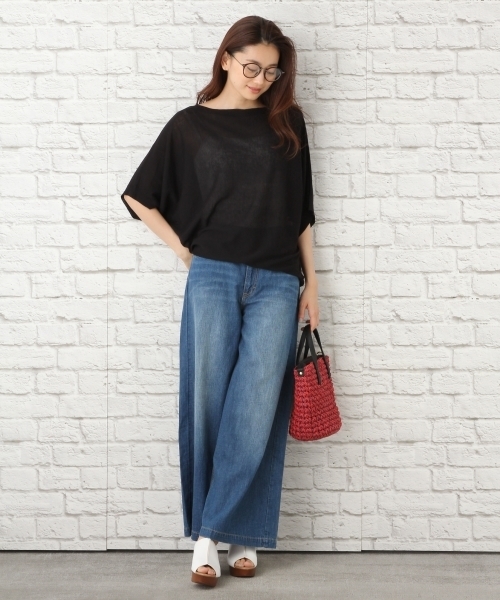 LEPSIM（レプシィム）の「14GヨコヅカイボートネックプルオーバーSS　760793（ニット/セーター・レディース・レッド/ブルー/ブラック/グレイッシュベージュ・FREE）」の5枚目の写真