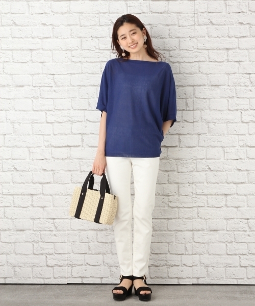 LEPSIM（レプシィム）の「14GヨコヅカイボートネックプルオーバーSS　760793（ニット/セーター・レディース・レッド/ブルー/ブラック/グレイッシュベージュ・FREE）」の7枚目の写真