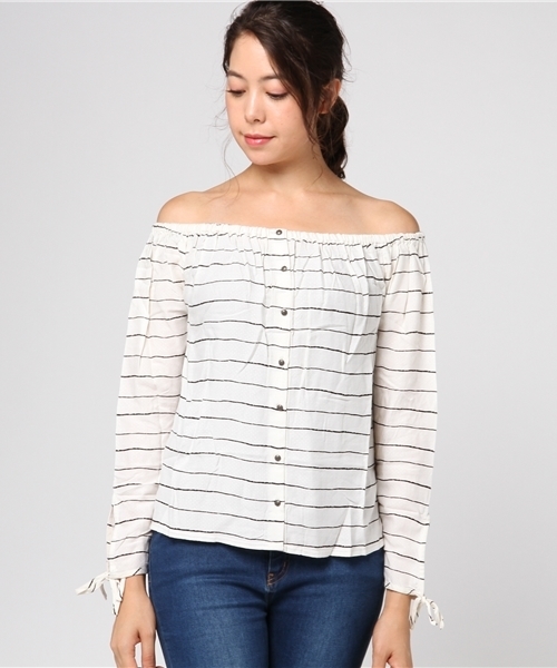 ROXY（ロキシー）の「MS BRIGHTSIDE（シャツ/ブラウス・レディース・ホワイト/ブラック・SMALL/LARGE/MEDIUM）」の3枚目の写真