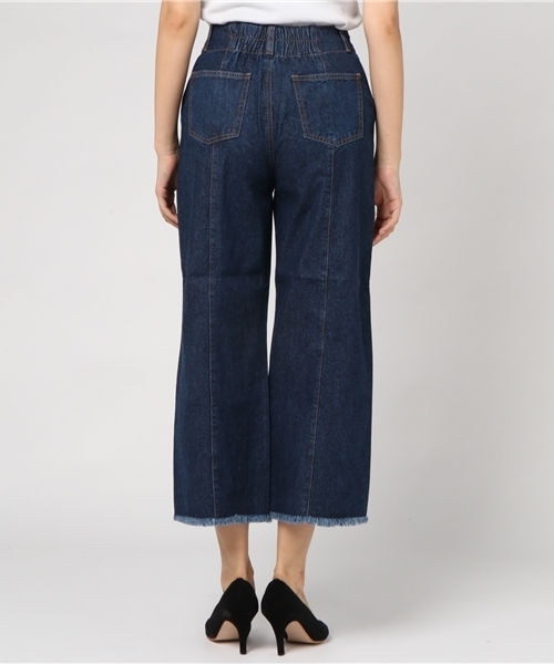 Honeys(ハニーズ)の「デニムワイドパンツ(デニムパンツ・レディース・インディゴブルー/ワンウォッシュ・S/M/L)」の9枚目の写真