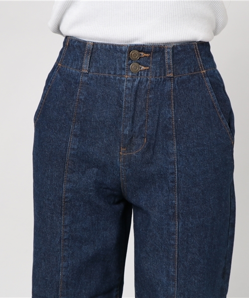 Honeys(ハニーズ)の「デニムワイドパンツ(デニムパンツ・レディース・インディゴブルー/ワンウォッシュ・S/M/L)」の6枚目の写真