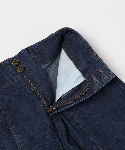 Honeys(ハニーズ)の「デニムワイドパンツ(デニムパンツ・レディース・インディゴブルー/ワンウォッシュ・S/M/L)」の5枚目の写真