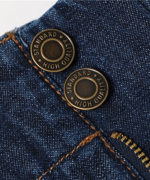 Honeys(ハニーズ)の「デニムワイドパンツ(デニムパンツ・レディース・インディゴブルー/ワンウォッシュ・S/M/L)」の4枚目の写真