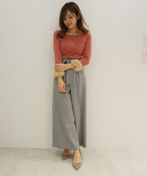 PROPORTION BODY DRESSING（プロポーションボディドレッシング）の「【CanCam12月号掲載】TRツィードワイドパンツ（その他パンツ・レディース・グレー系その他/ピンク系その他・2/3）」の22枚目の写真