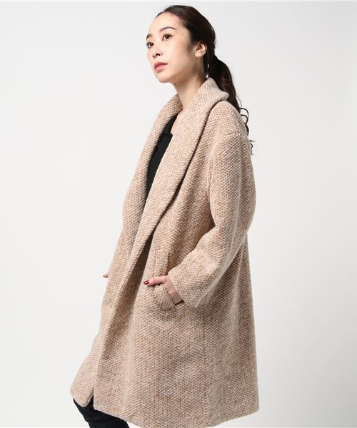 SLY(スライ)の「BLANKET ショールSHORT COAT(その他アウター・レディース・ベージュ/ネイビー/マルチ/トップグレー・FREE)」の6枚目の写真