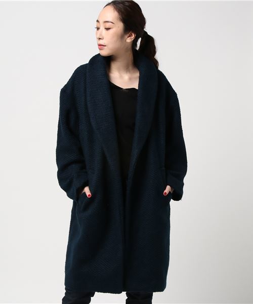 SLY(スライ)の「BLANKET ショールSHORT COAT(その他アウター・レディース・ベージュ/ネイビー/マルチ/トップグレー・FREE)」の10枚目の写真