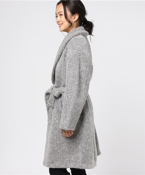 SLY(スライ)の「BLANKET ショールSHORT COAT(その他アウター・レディース・ベージュ/ネイビー/マルチ/トップグレー・FREE)」の5枚目の写真