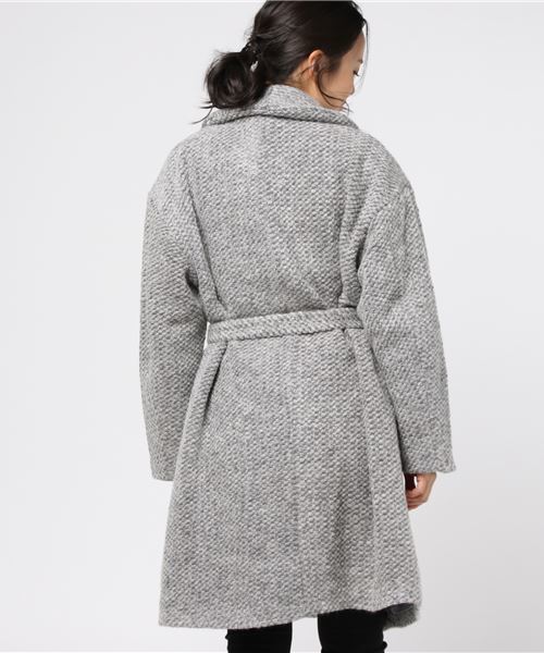 SLY(スライ)の「BLANKET ショールSHORT COAT(その他アウター・レディース・ベージュ/ネイビー/マルチ/トップグレー・FREE)」の9枚目の写真