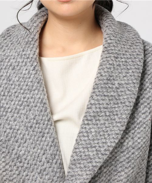 SLY(スライ)の「BLANKET ショールSHORT COAT(その他アウター・レディース・ベージュ/ネイビー/マルチ/トップグレー・FREE)」の12枚目の写真