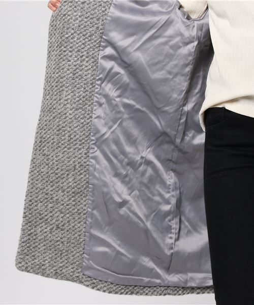 SLY(スライ)の「BLANKET ショールSHORT COAT(その他アウター・レディース・ベージュ/ネイビー/マルチ/トップグレー・FREE)」の11枚目の写真