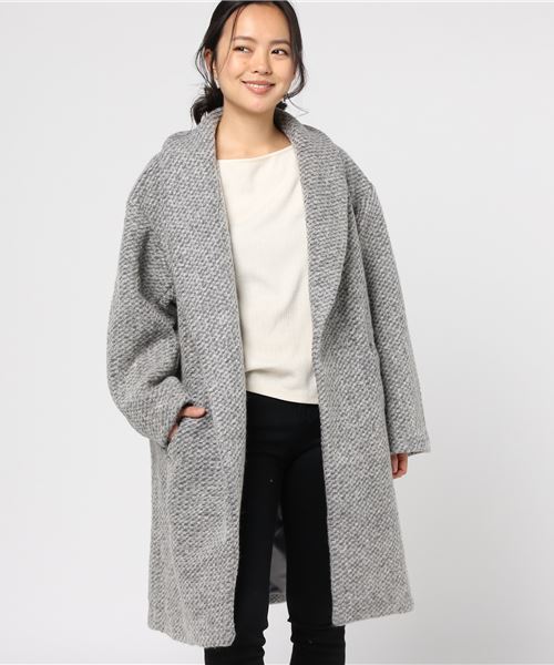 SLY(スライ)の「BLANKET ショールSHORT COAT(その他アウター・レディース・ベージュ/ネイビー/マルチ/トップグレー・FREE)」の15枚目の写真